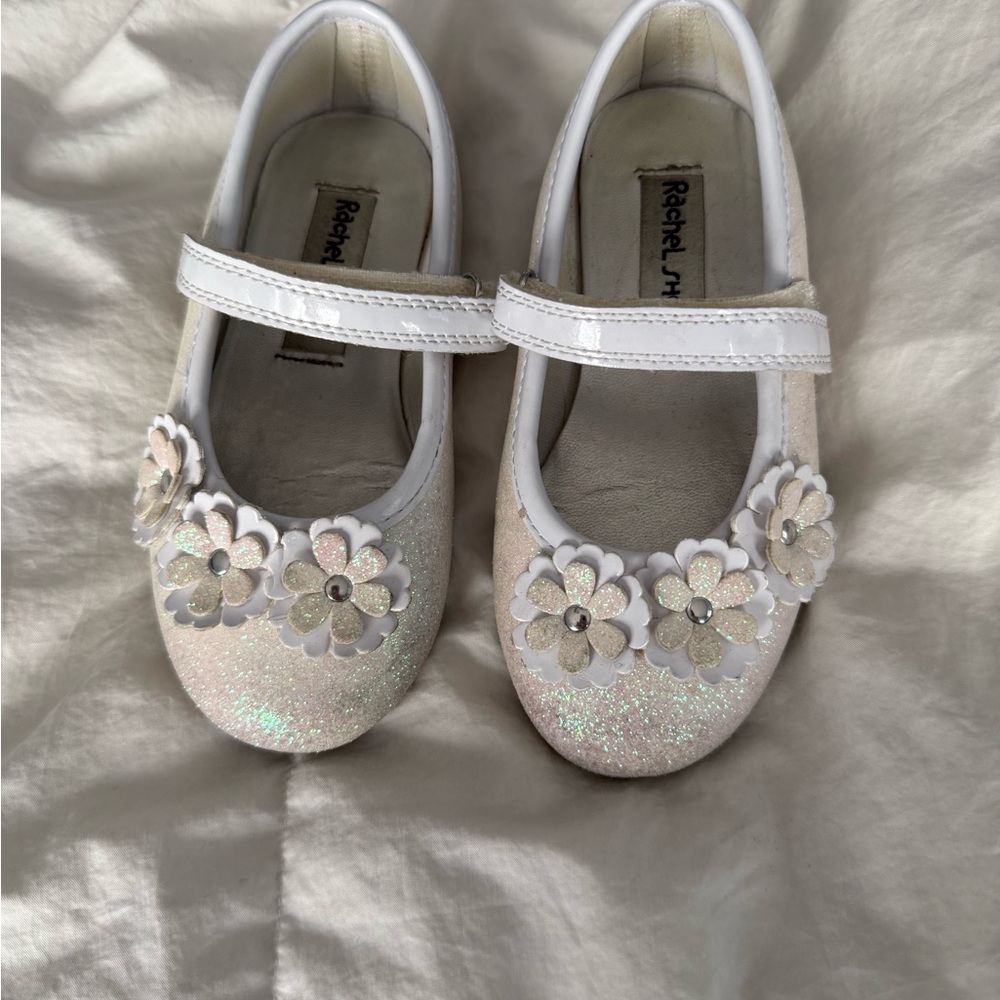 Rachel White Glitter Kids Shoes